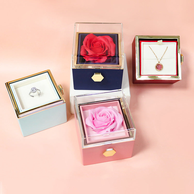 Rotating Rose Jewelry Box Valentine's Day Gift