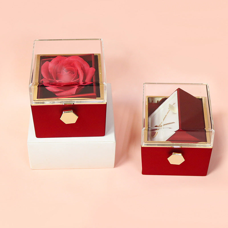 Rotating Rose Jewelry Box Valentine's Day Gift