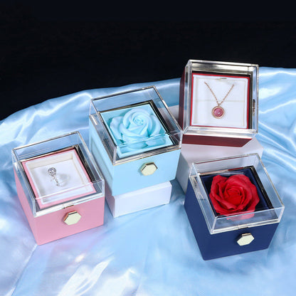 Rotating Rose Jewelry Box Valentine's Day Gift