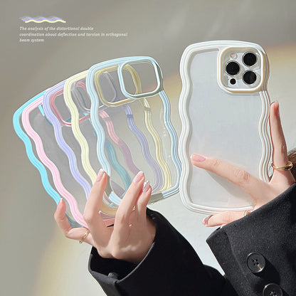 Tech Wave Border Solid Color Candy Mobile Phone Case