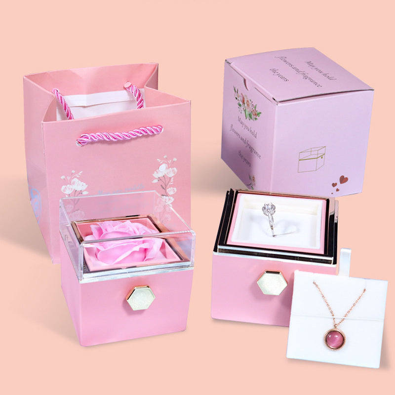 Rotating Rose Jewelry Box Valentine's Day Gift