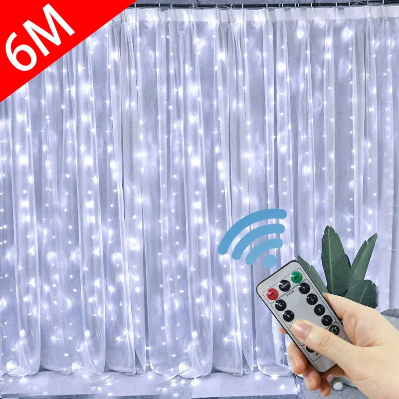 3M LED Party Lights - USB Curtain Garland for Bedroom & Party