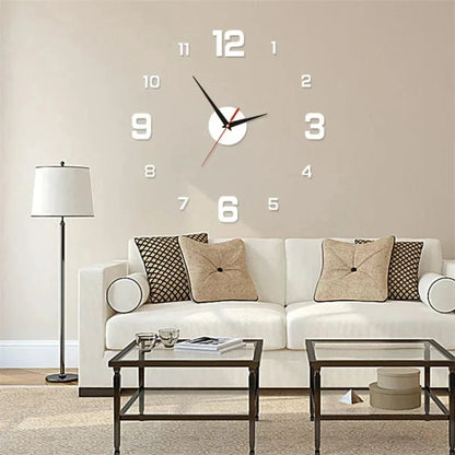 DIY Frameless Wall Clock - Silent Decor for Living Room & desktop