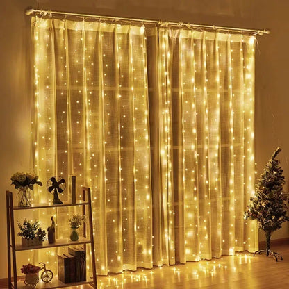 3M LED Party Lights - USB Curtain Garland for Bedroom & Party