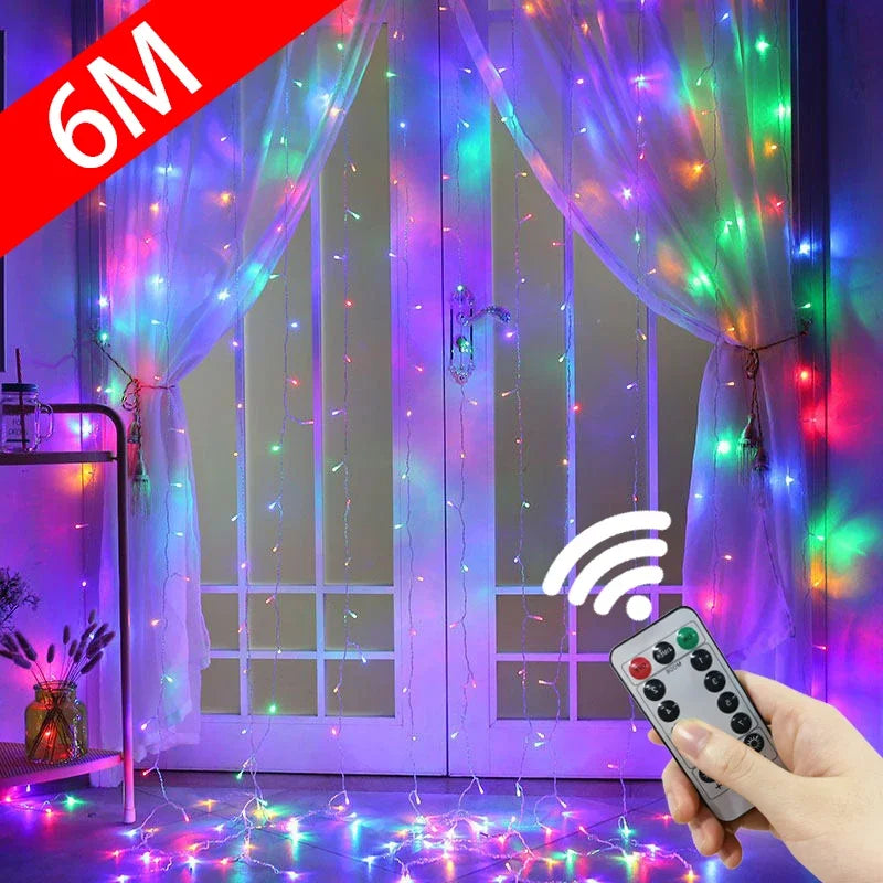 3M LED Party Lights - USB Curtain Garland for Bedroom & Party