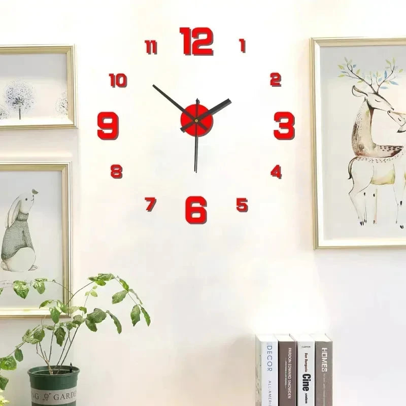 DIY Frameless Wall Clock - Silent Decor for Living Room & desktop