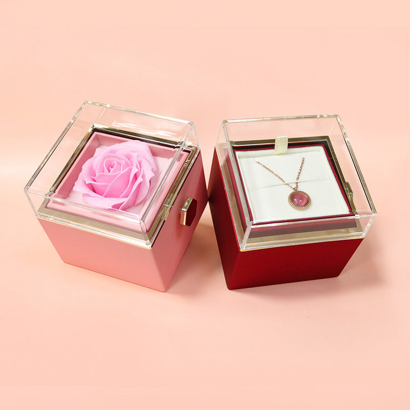 Rotating Rose Jewelry Box Valentine's Day Gift