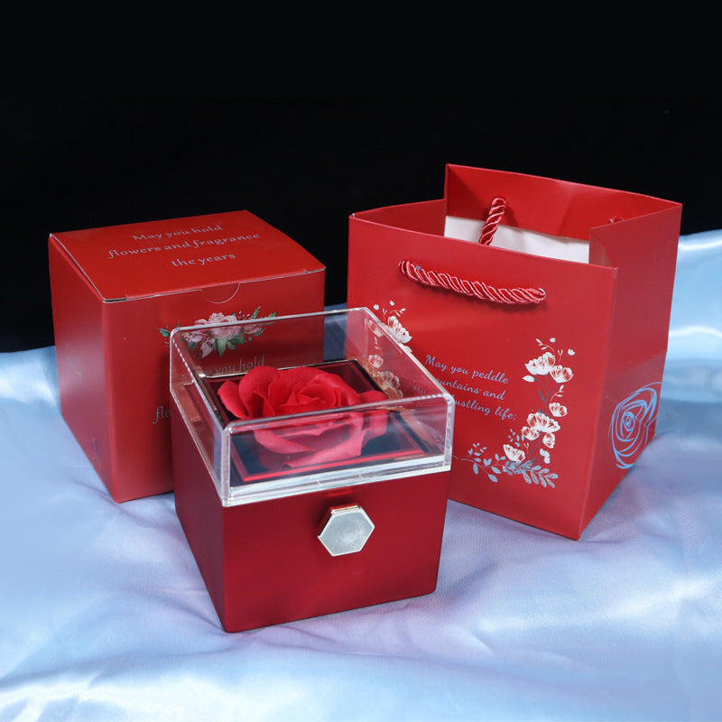 Rotating Rose Jewelry Box Valentine's Day Gift