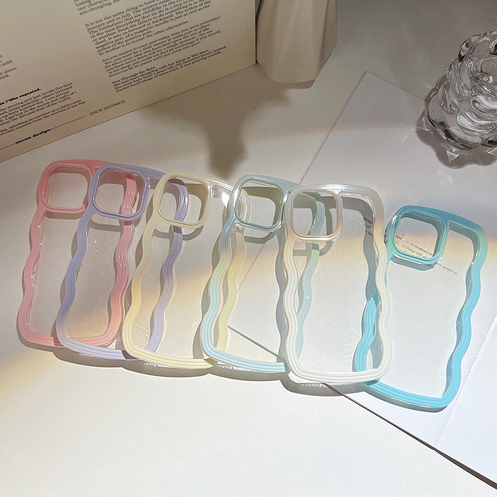 Tech Wave Border Solid Color Candy Mobile Phone Case