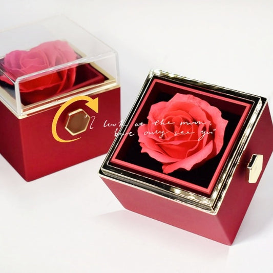 Rotating Rose Jewelry Box Valentine's Day Gift