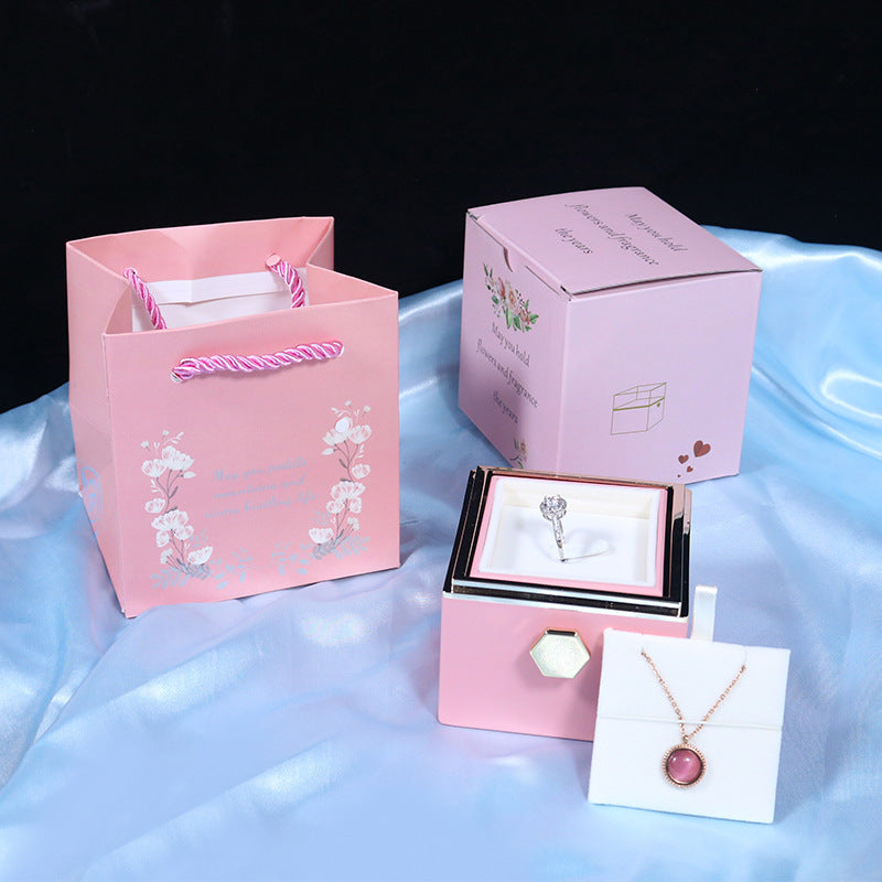 Rotating Rose Jewelry Box Valentine's Day Gift