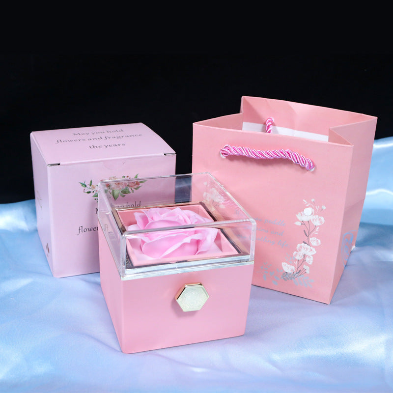 Rotating Rose Jewelry Box Valentine's Day Gift